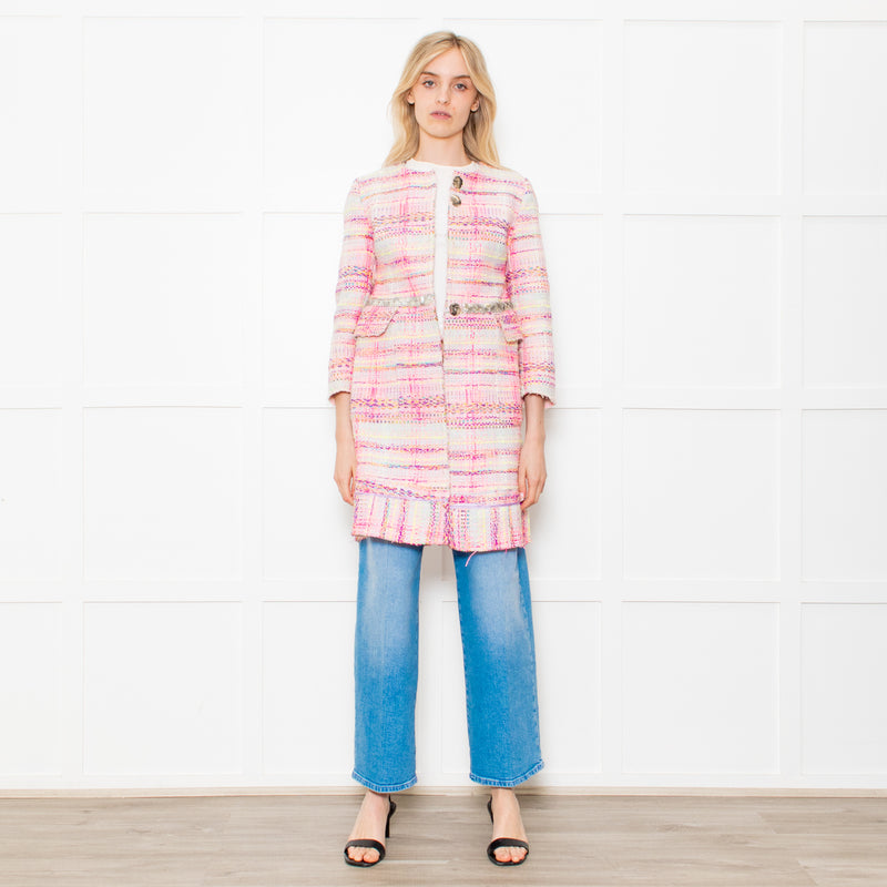 Giada Benincasa Pink Boucle Jacket with Sequin Waist