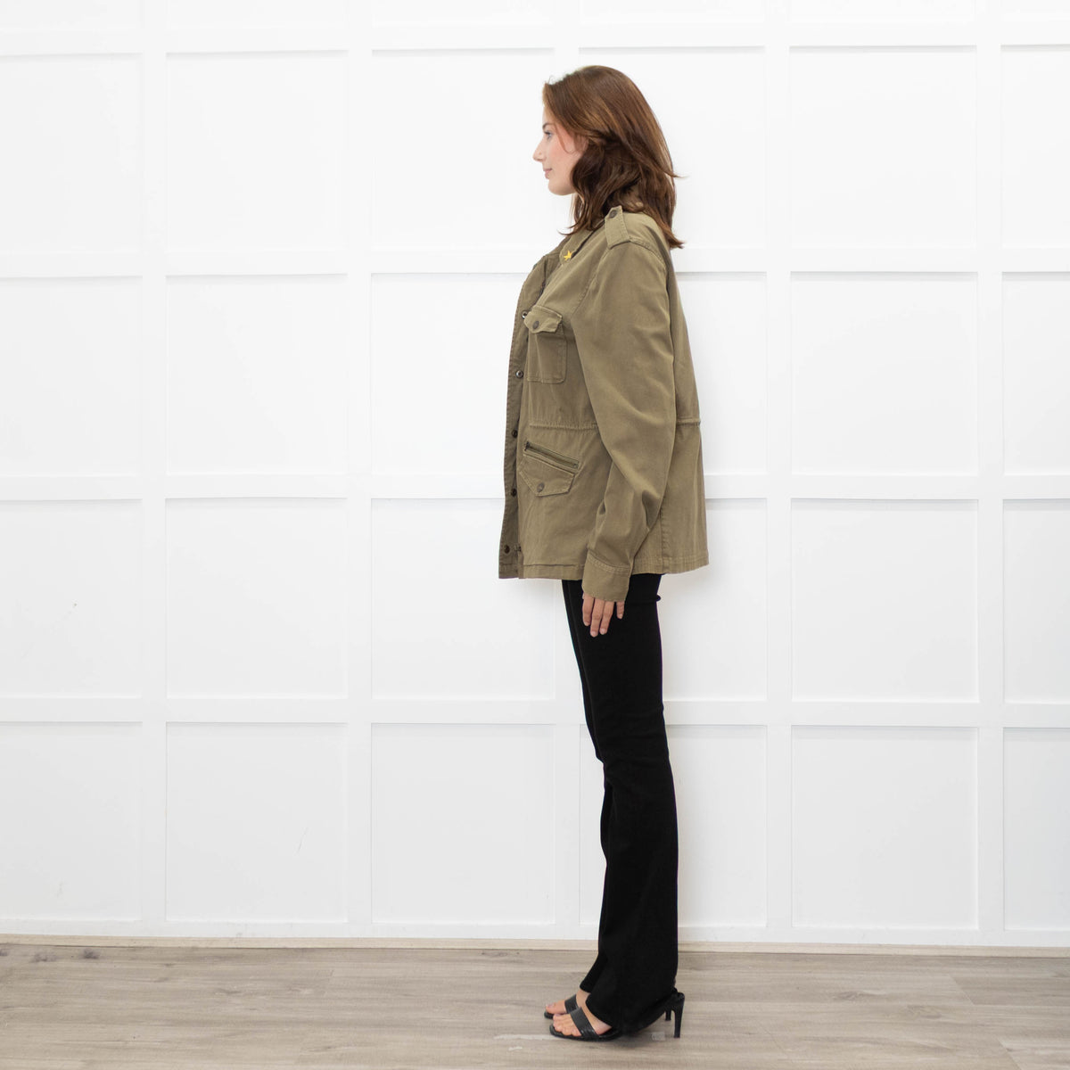 Reiko Khaki Military Style Jacket