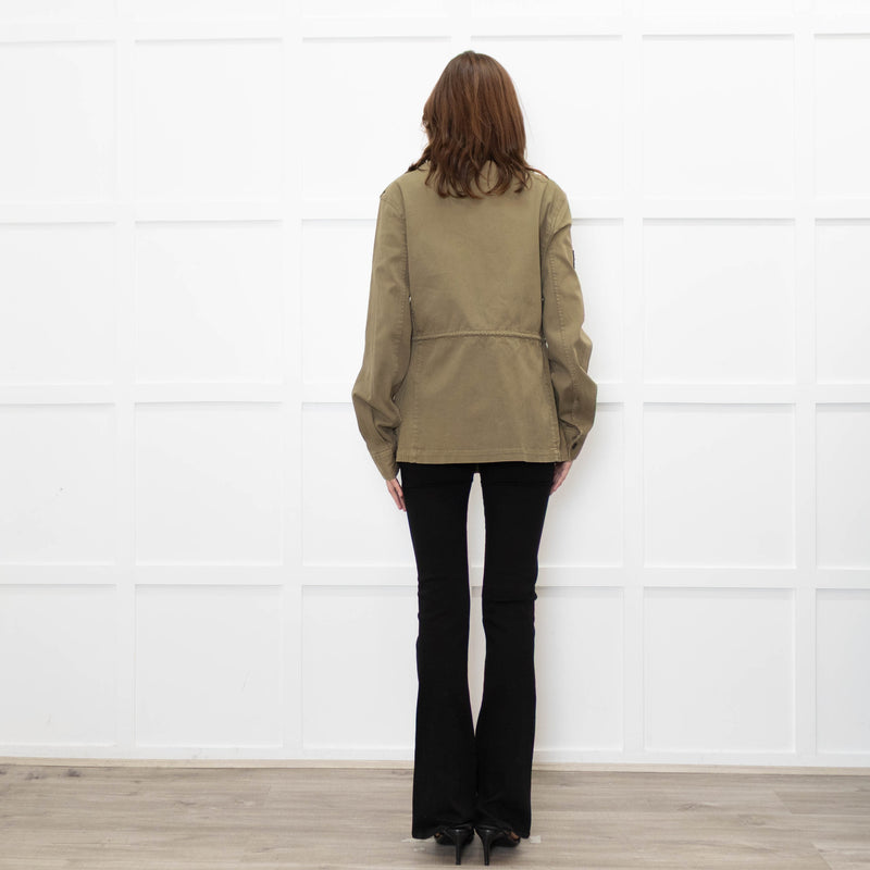Frame Khaki Flap Pocket Denim Utility Jacket