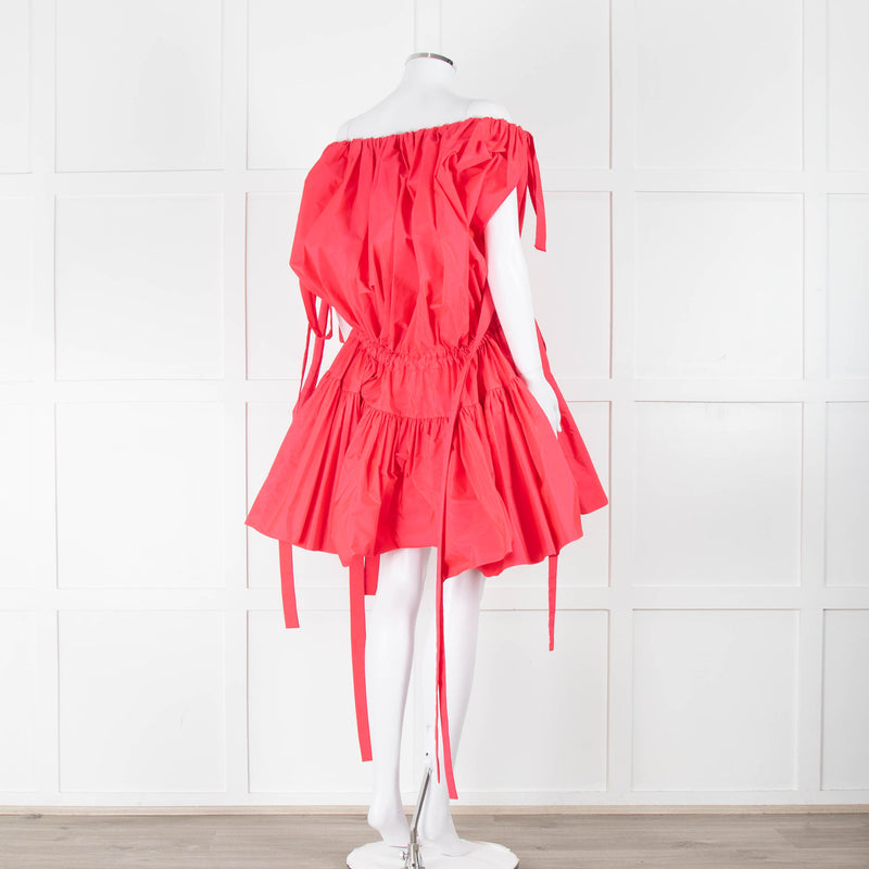 Alexander McQueen Fuchsia Pink Cotton Gathered Mini Dress
