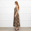 Bardot Brown Animal Print Corseted Midi Dress