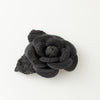 Chanel Black Fabric Camellia Pin Brooch
