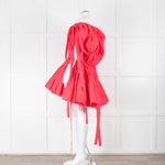 Alexander McQueen Fuchsia Pink Cotton Gathered Mini Dress