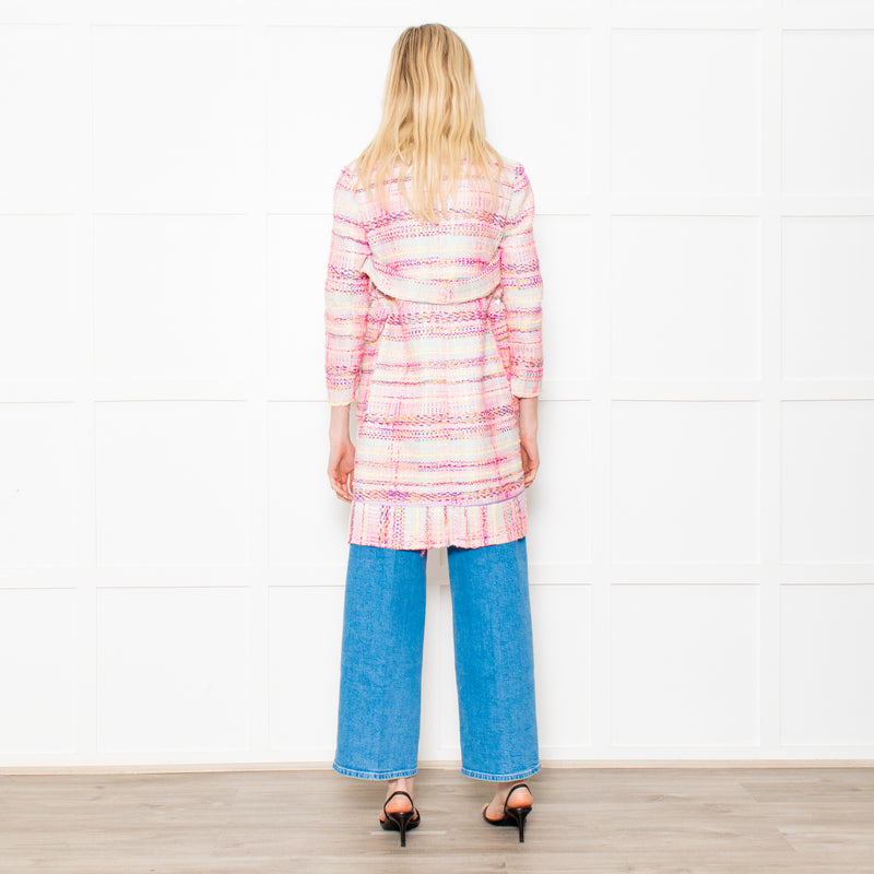 Giada Benincasa Pink Boucle Jacket with Sequin Waist