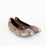 Hogan Beige Snake Embossed Pumps
