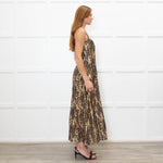 Bardot Brown Animal Print Corseted Midi Dress