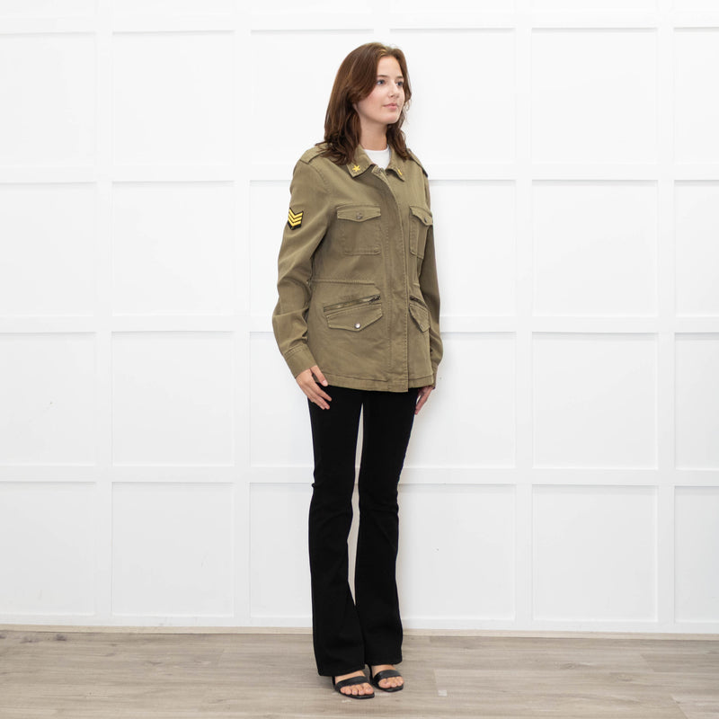 Frame Khaki Flap Pocket Denim Utility Jacket