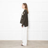 Brodie Cashmere Khaki Star Batwing Jumper