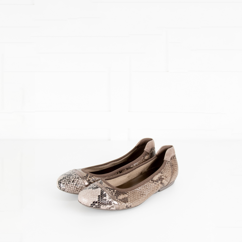 Hogan Beige Snake Embossed Pumps