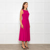 Sportmax Pink Stretch Jersey Sleeveless Midi Dress
