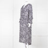 Lily And Lionel Dark Navy Blue White Floral Print Maxi Dress
