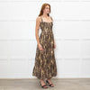 Bardot Brown Animal Print Corseted Midi Dress
