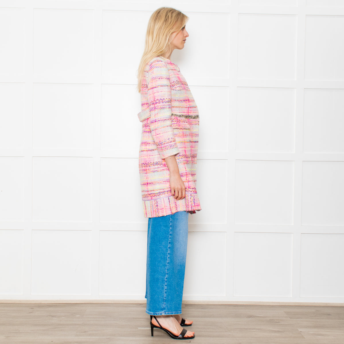 Giada Benincasa Pink Boucle Jacket with Sequin Waist