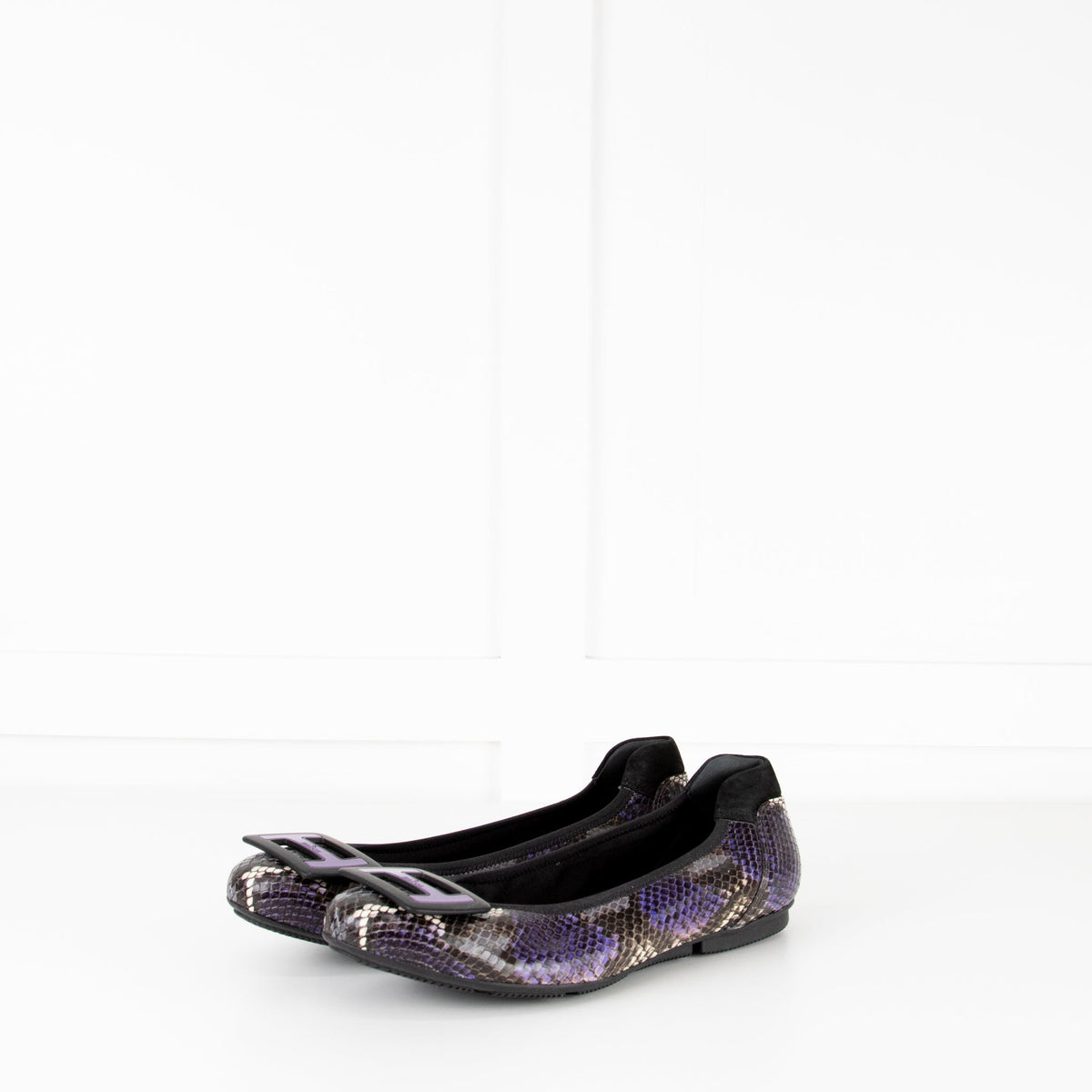 Hogan Purple Snake Embossed H Pumps