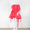 Alexander McQueen Fuchsia Pink Cotton Gathered Mini Dress