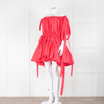 Alexander McQueen Fuchsia Pink Cotton Gathered Mini Dress