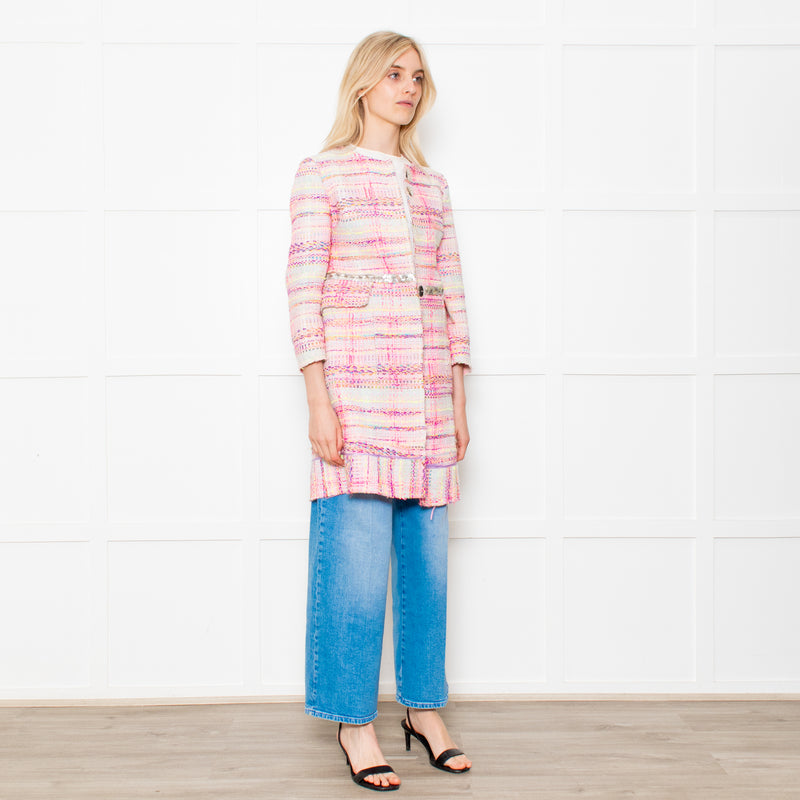 Giada Benincasa Pink Boucle Jacket with Sequin Waist