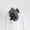 N. Peal Navy And Grey Small Striped Cashmere Scarf