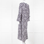 Lily And Lionel Dark Navy Blue White Floral Print Maxi Dress