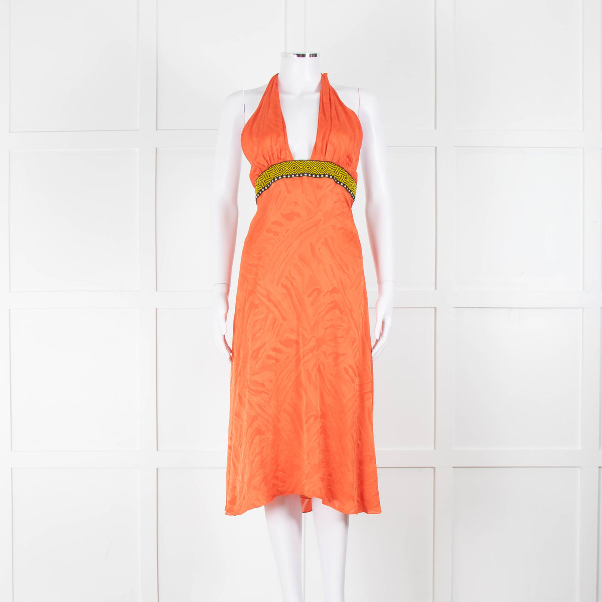 Matthew Williamson Orange Halter Neck Dress