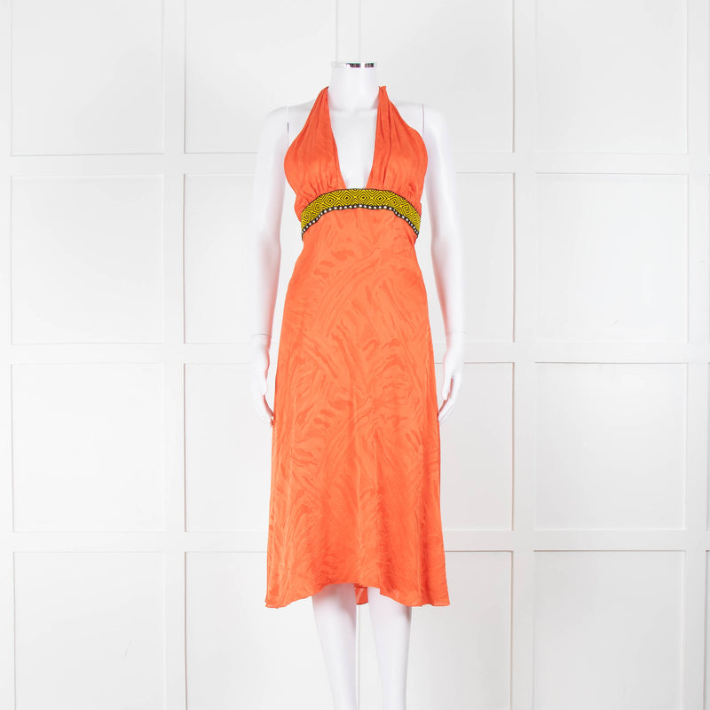 Matthew Williamson Orange Halter Neck Dress