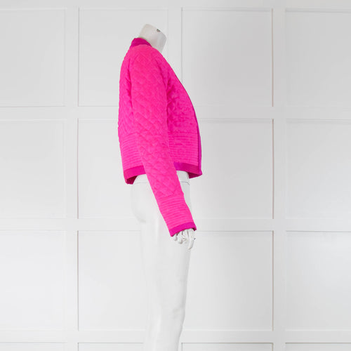 Isabel Marant Neon Pink Silk Quilted Jacket