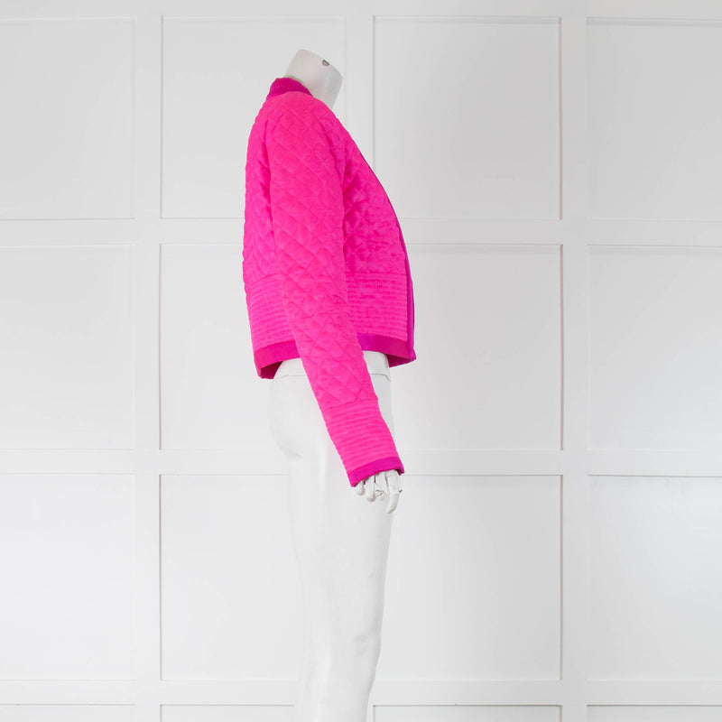 Isabel Marant Neon Pink Silk Quilted Jacket