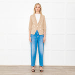 Amina Rubinacci Biscuit Coloured Knitted Short Jacket