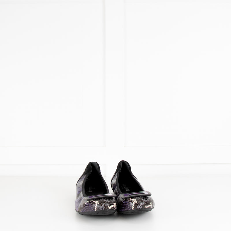 Hogan Purple Snake Embossed H Pumps