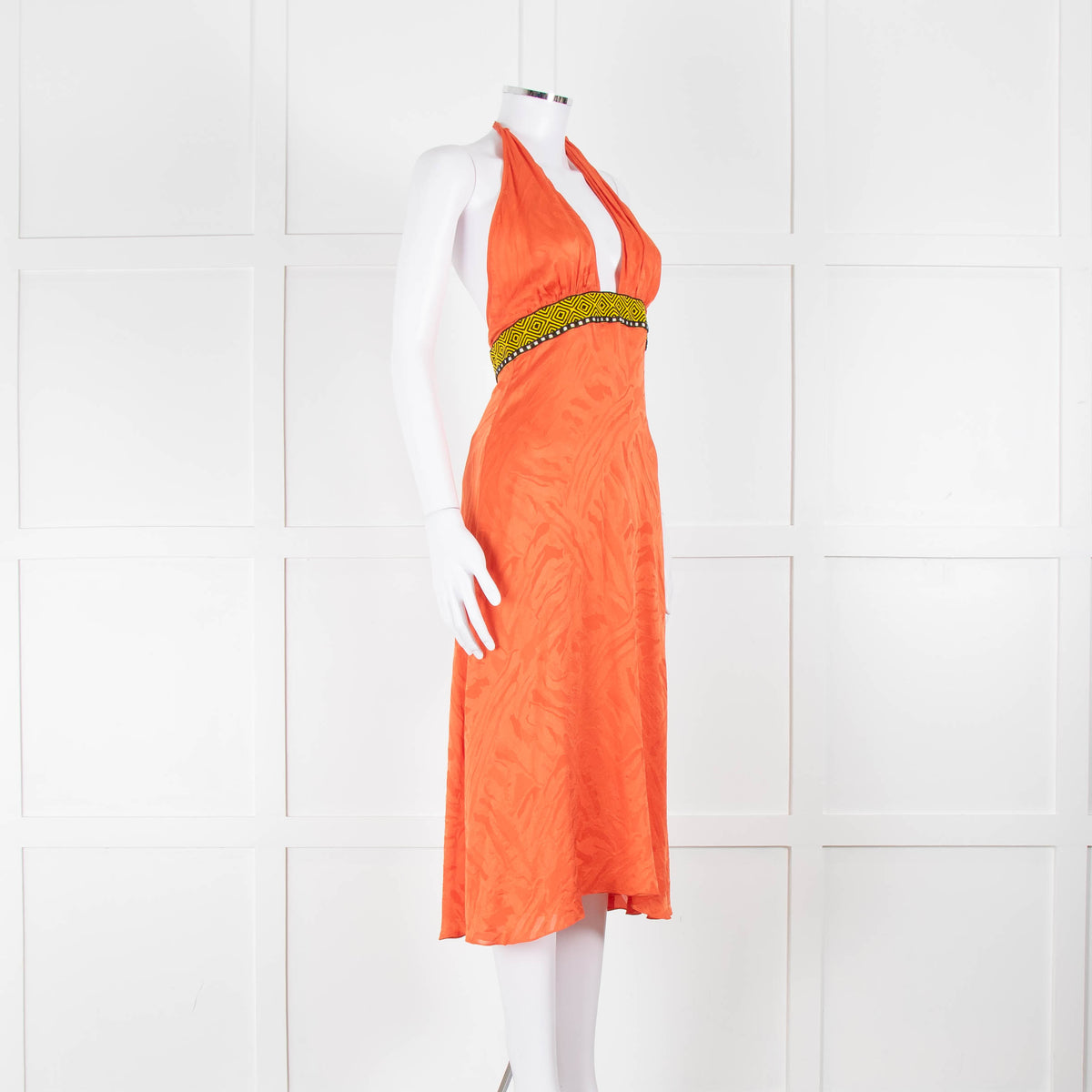 Matthew Williamson Orange Halter Neck Dress