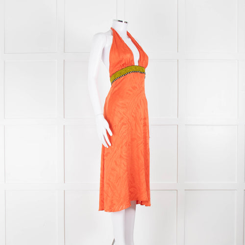 Matthew Williamson Orange Halter Neck Dress
