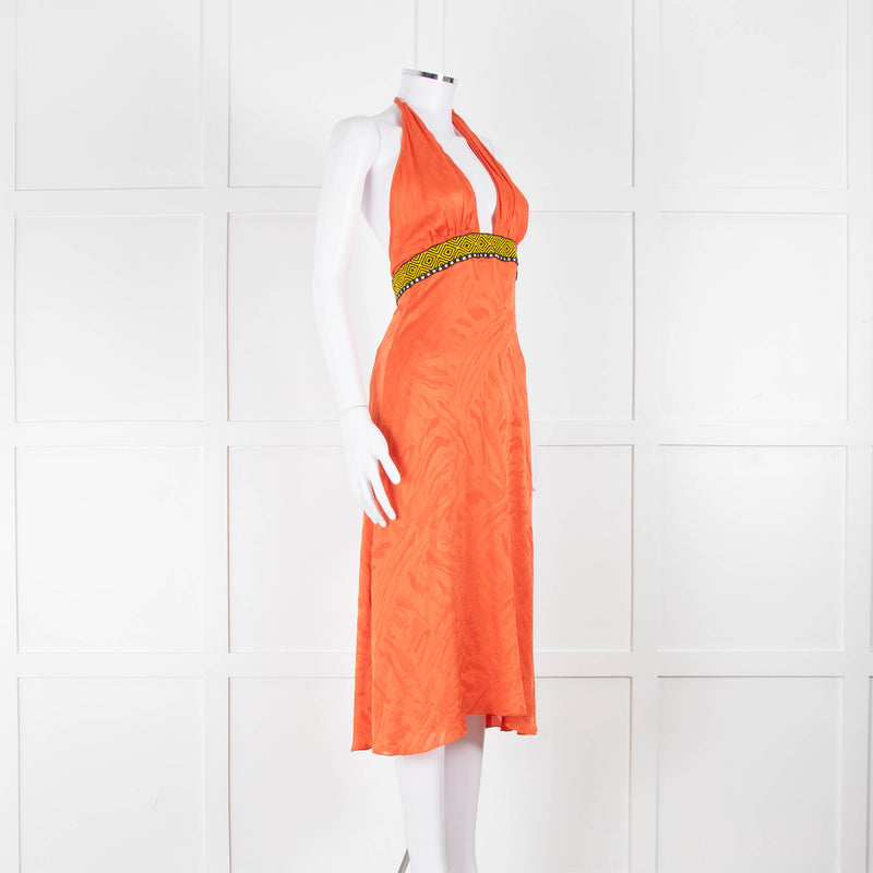 Matthew Williamson Orange Halter Neck Dress