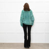 Essentiel Antwerp Green and Blue Prince of Wales Fluffy Cardigan