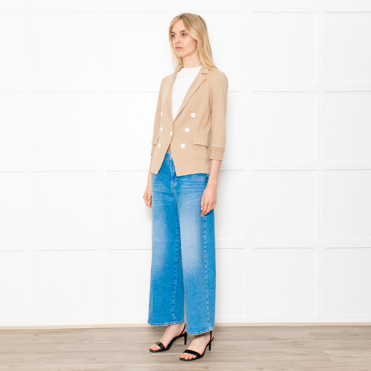Amina Rubinacci Biscuit Coloured Knitted Short Jacket