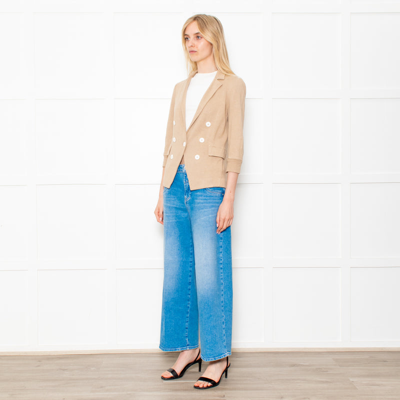 Amina Rubinacci Biscuit Coloured Knitted Short Jacket