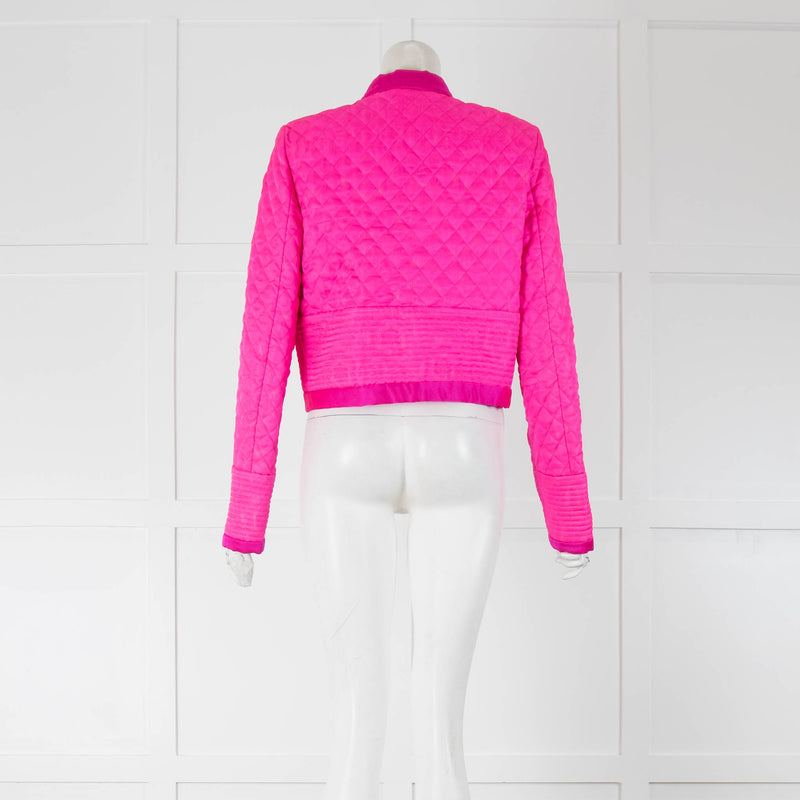 Isabel Marant Neon Pink Silk Quilted Jacket