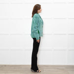 Essentiel Antwerp Green and Blue Prince of Wales Fluffy Cardigan