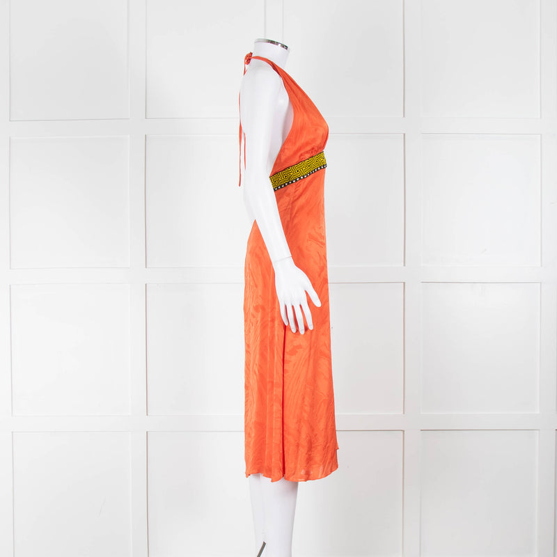Matthew Williamson Orange Halter Neck Dress
