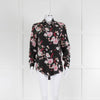 Equipment Black Pink Red Floral Silk Top