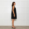 Paule Ka Black Multi Layered Sleeveless Shift Dress