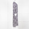 Lily And Lionel Dark Navy Blue White Floral Print Maxi Dress