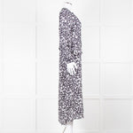 Lily And Lionel Dark Navy Blue White Floral Print Maxi Dress