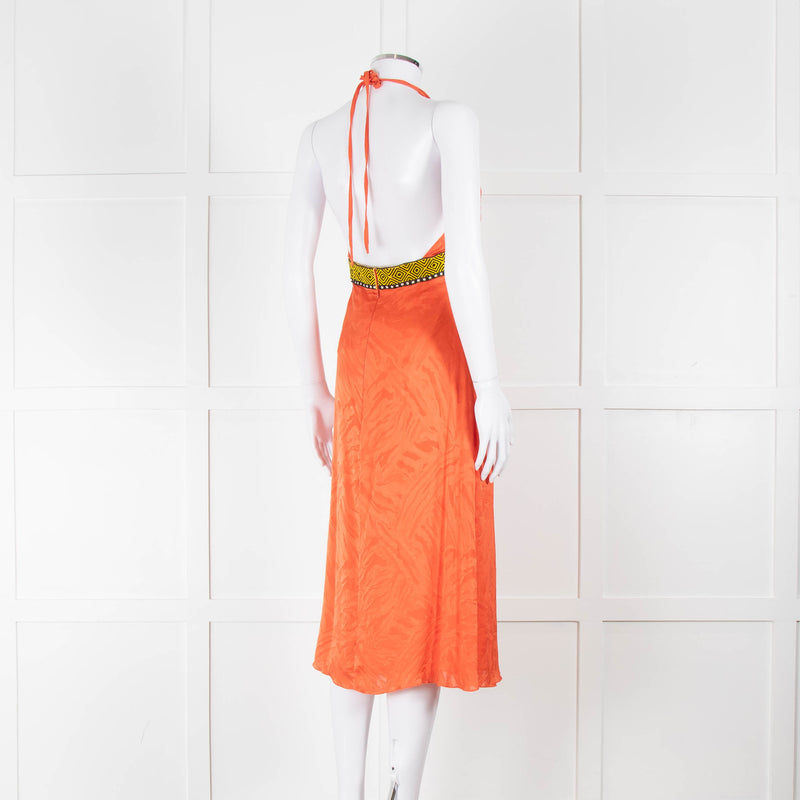 Matthew Williamson Orange Halter Neck Dress