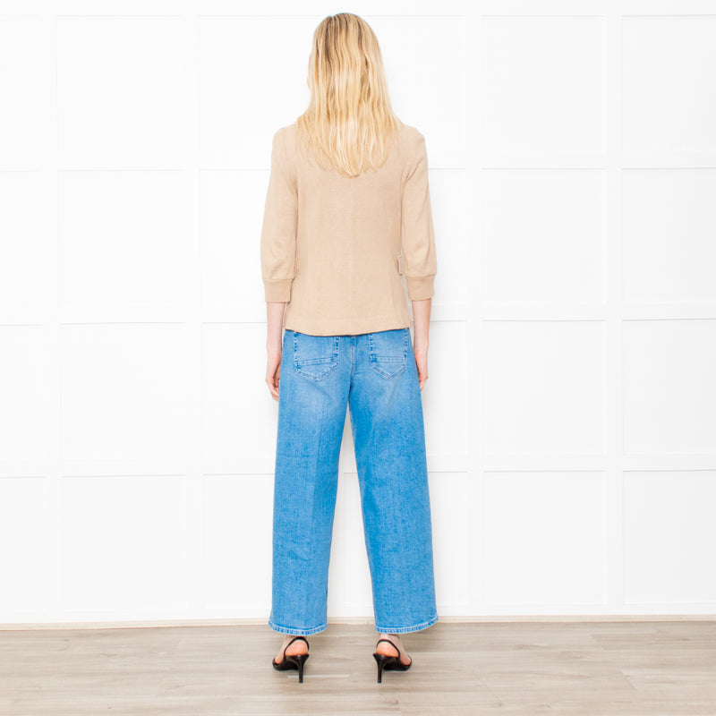 Amina Rubinacci Biscuit Coloured Knitted Short Jacket