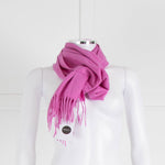 N. Peal Pink Fringe Scarf
