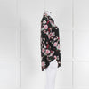 Equipment Black Pink Red Floral Silk Top