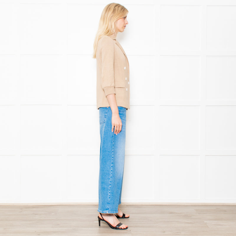 Amina Rubinacci Biscuit Coloured Knitted Short Jacket
