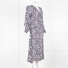 Lily And Lionel Dark Navy Blue White Floral Print Maxi Dress