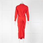 SportMax Red Maxi Shirt Dress