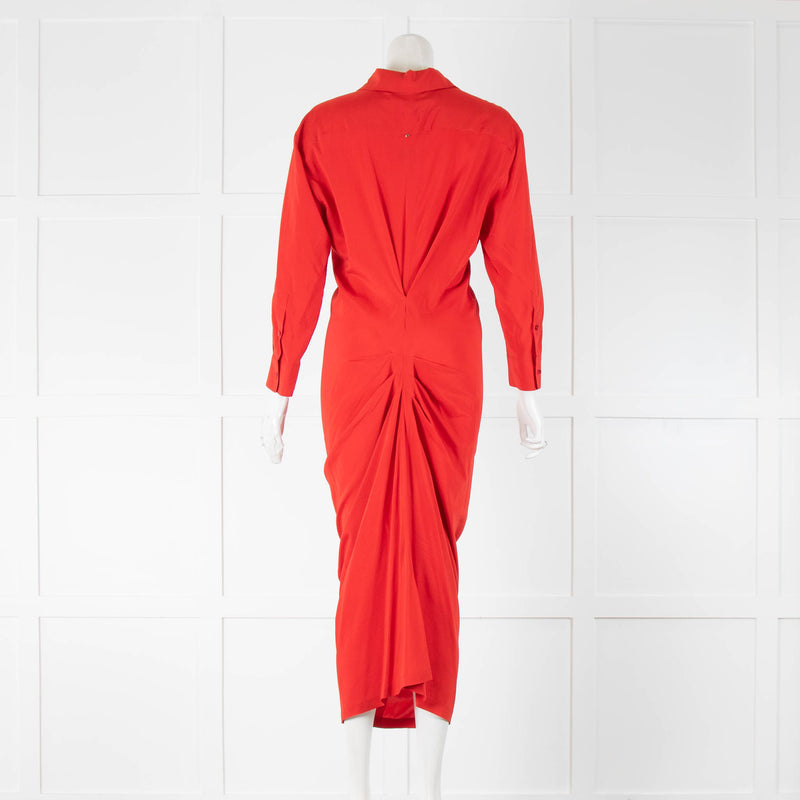 SportMax Red Maxi Shirt Dress